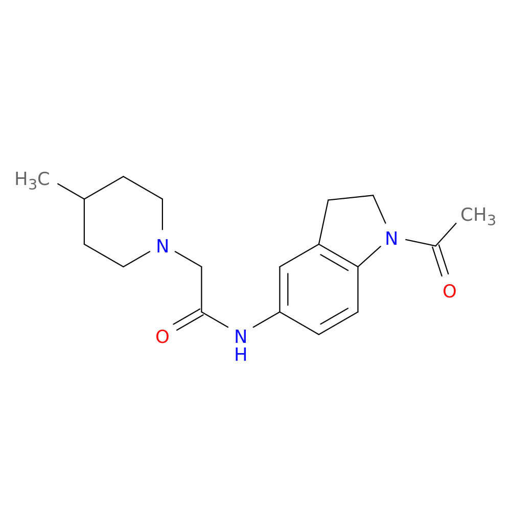 N-(1-acetyl-2,3-dihydro-1H-indol-5-yl)-2-(4-methylpiperidin-1-yl)acetamide