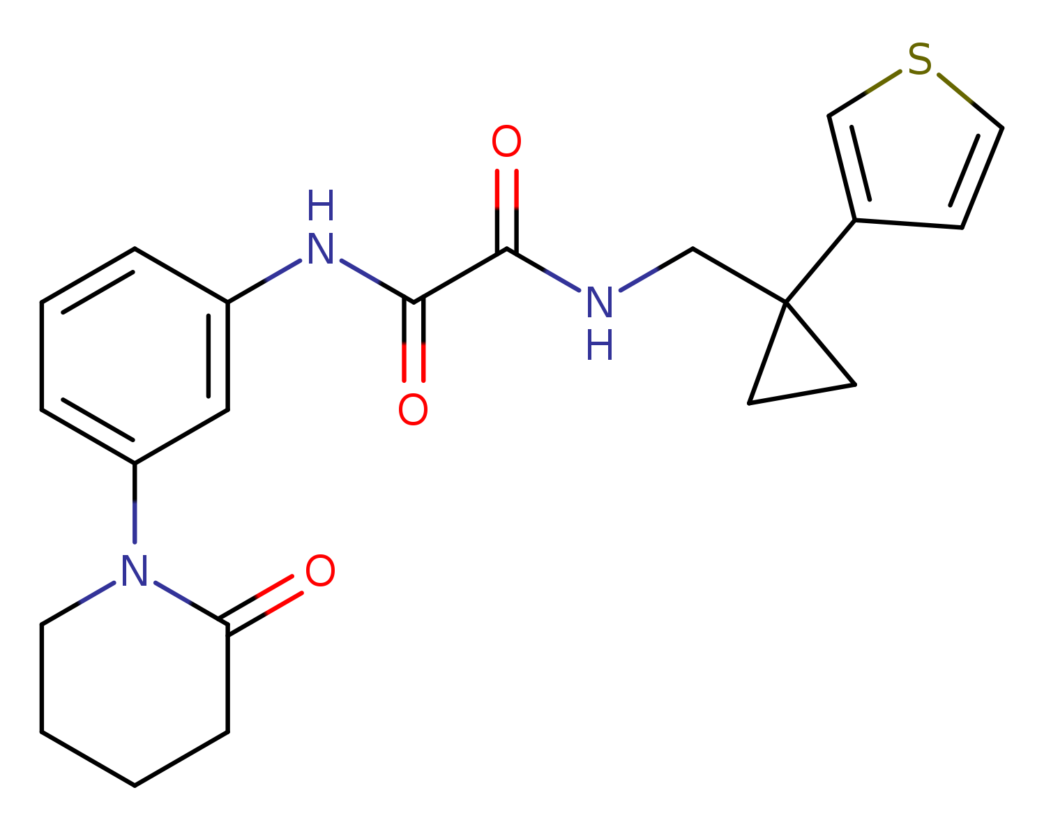 N'-[3-(2-oxopiperidin-1-yl)phenyl]-N-{[1-(thiophen-3-yl)cyclopropyl]methyl}ethanediamide