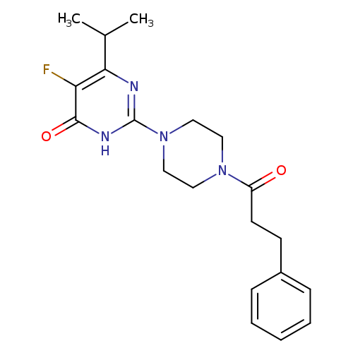 5-fluoro-2-[4-(3-phenylpropanoyl)piperazin-1-yl]-6-(propan-2-yl)-3,4-dihydropyrimidin-4-one