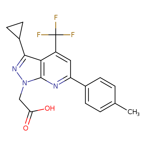 2-(3-Cyclopropyl-6-(p-tolyl)-4-(trifluoromethyl)-1H-pyrazolo[3,4-b]pyridin-1-yl)acetic acid