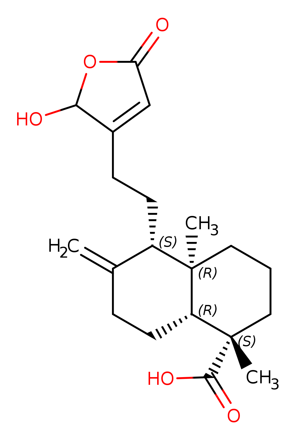 16-Hydroxy-8(17),13-
labdadien-15,16-olid-19-oic acid