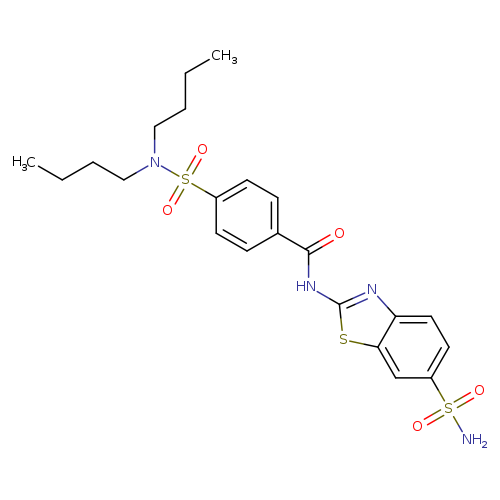 4-(dibutylsulfamoyl)-N-(6-sulfamoyl-1,3-benzothiazol-2-yl)benzamide