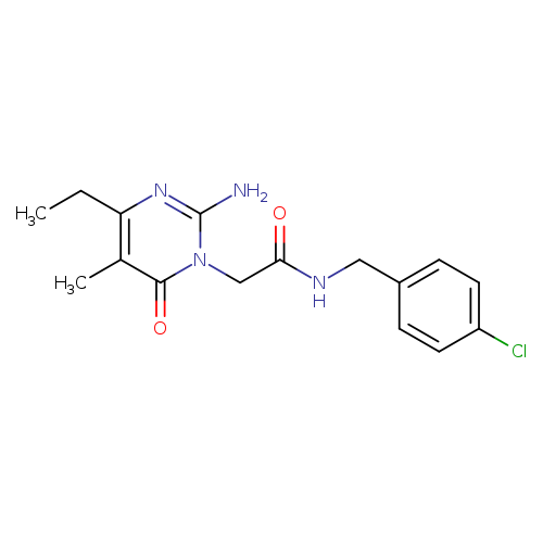 2-(2-amino-4-ethyl-5-methyl-6-oxo-1,6-dihydropyrimidin-1-yl)-N-[(4-chlorophenyl)methyl]acetamide