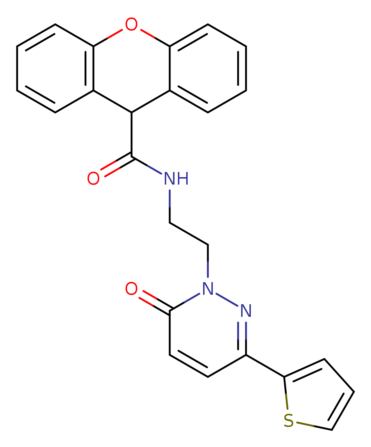 N-{2-[6-oxo-3-(thiophen-2-yl)-1,6-dihydropyridazin-1-yl]ethyl}-9H-xanthene-9-carboxamide