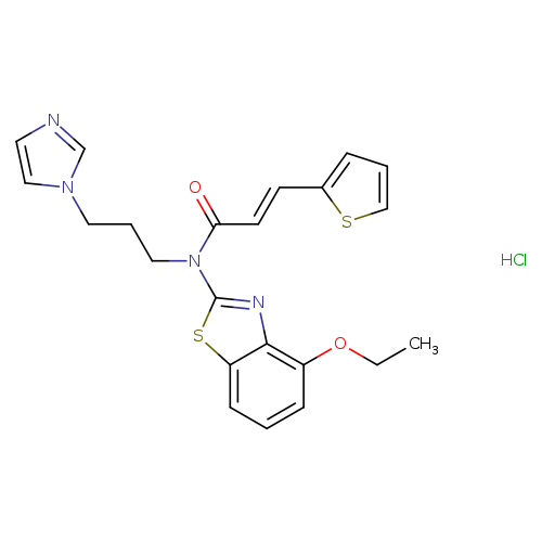 (2E)-N-(4-ethoxy-1,3-benzothiazol-2-yl)-N-[3-(1H-imidazol-1-yl)propyl]-3-(thiophen-2-yl)prop-2-enamide hydrochloride