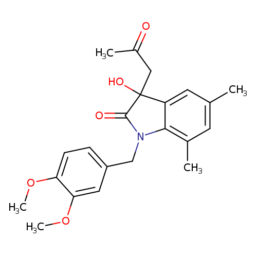 1-[(3,4-dimethoxyphenyl)methyl]-3-hydroxy-5,7-dimethyl-3-(2-oxopropyl)-2,3-dihydro-1H-indol-2-one