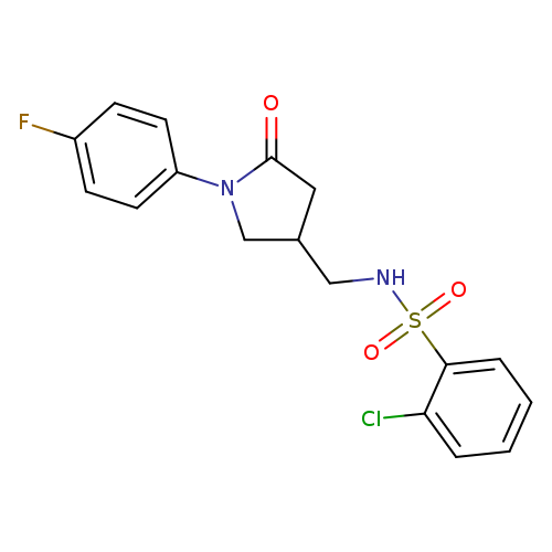 2-chloro-N-{[1-(4-fluorophenyl)-5-oxopyrrolidin-3-yl]methyl}benzene-1-sulfonamide