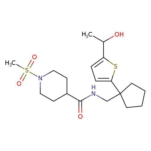 N-({1-[5-(1-hydroxyethyl)thiophen-2-yl]cyclopentyl}methyl)-1-methanesulfonylpiperidine-4-carboxamide