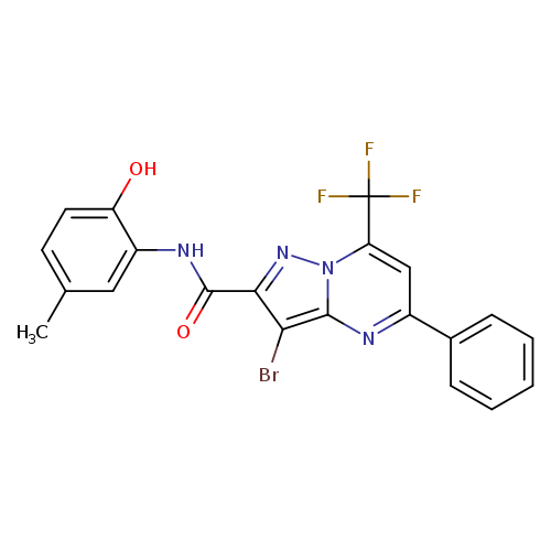 3-bromo-N-(2-hydroxy-5-methylphenyl)-5-phenyl-7-(trifluoromethyl)pyrazolo[1,5-a]pyrimidine-2-carboxamide