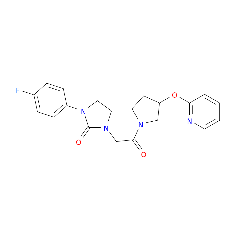 1-(4-fluorophenyl)-3-{2-oxo-2-[3-(pyridin-2-yloxy)pyrrolidin-1-yl]ethyl}imidazolidin-2-one