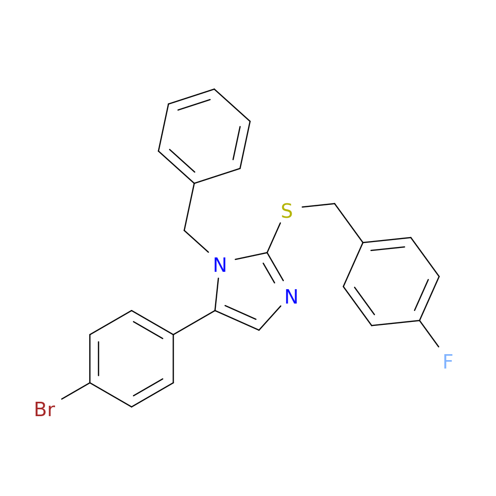 1-benzyl-5-(4-bromophenyl)-2-{[(4-fluorophenyl)methyl]sulfanyl}-1H-imidazole