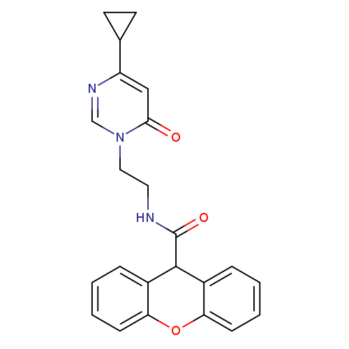 N-[2-(4-cyclopropyl-6-oxo-1,6-dihydropyrimidin-1-yl)ethyl]-9H-xanthene-9-carboxamide