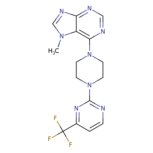7-methyl-6-{4-[4-(trifluoromethyl)pyrimidin-2-yl]piperazin-1-yl}-7H-purine