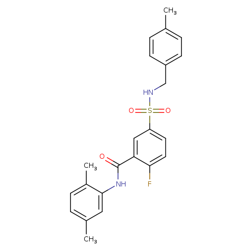N-(2,5-dimethylphenyl)-2-fluoro-5-{[(4-methylphenyl)methyl]sulfamoyl}benzamide
