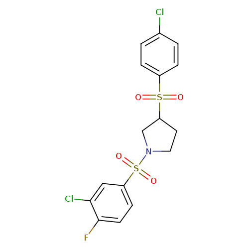 1-(3-chloro-4-fluorobenzenesulfonyl)-3-(4-chlorobenzenesulfonyl)pyrrolidine