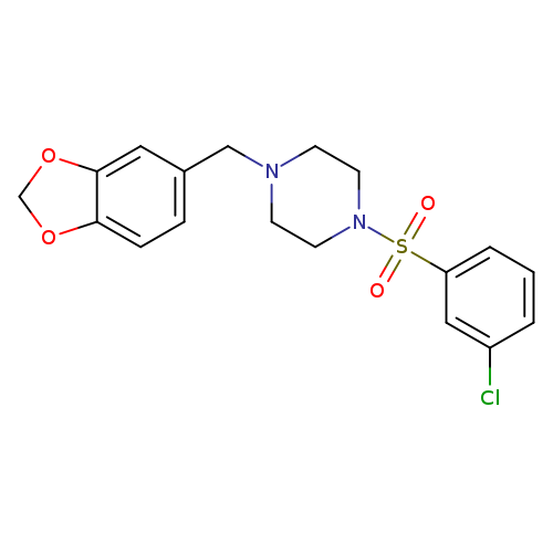 1-(1,3-benzodioxol-5-ylmethyl)-4-[(3-chlorophenyl)sulfonyl]piperazine