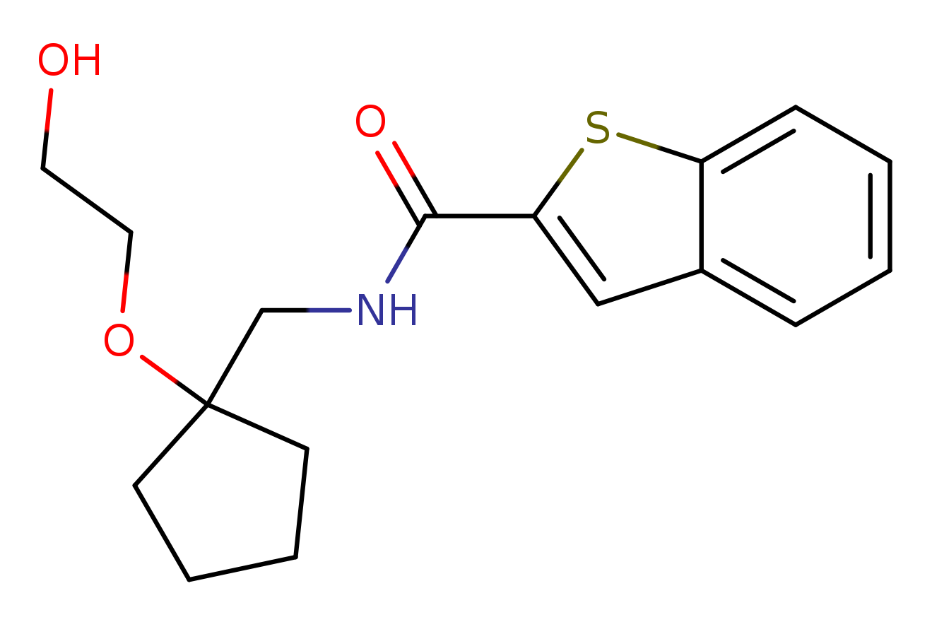 N-{[1-(2-hydroxyethoxy)cyclopentyl]methyl}-1-benzothiophene-2-carboxamide