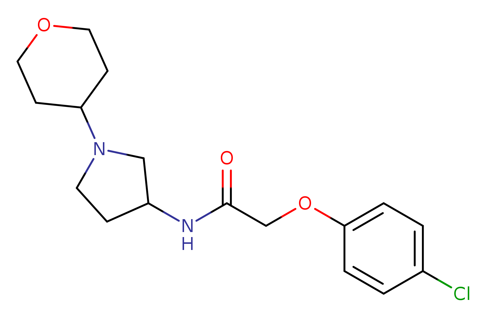2-(4-chlorophenoxy)-N-[1-(oxan-4-yl)pyrrolidin-3-yl]acetamide