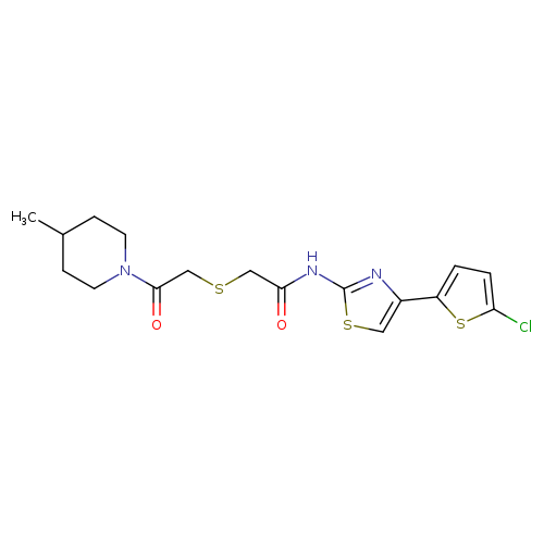 N-[4-(5-chlorothiophen-2-yl)-1,3-thiazol-2-yl]-2-{[2-(4-methylpiperidin-1-yl)-2-oxoethyl]sulfanyl}acetamide