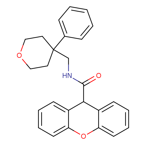 N-[(4-phenyloxan-4-yl)methyl]-9H-xanthene-9-carboxamide