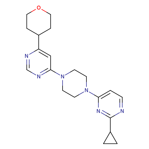 4-[4-(2-cyclopropylpyrimidin-4-yl)piperazin-1-yl]-6-(oxan-4-yl)pyrimidine