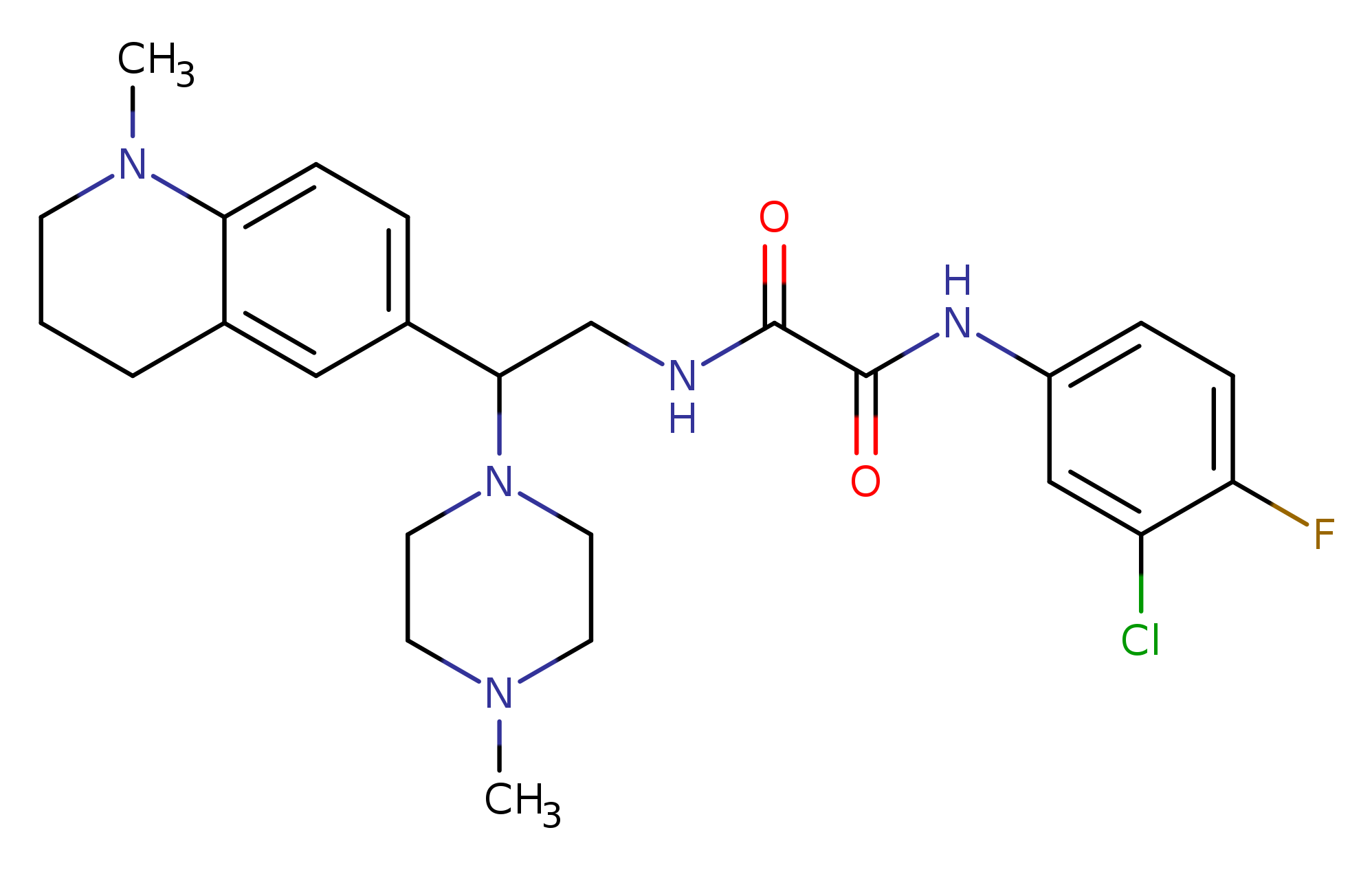 N'-(3-chloro-4-fluorophenyl)-N-[2-(1-methyl-1,2,3,4-tetrahydroquinolin-6-yl)-2-(4-methylpiperazin-1-yl)ethyl]ethanediamide
