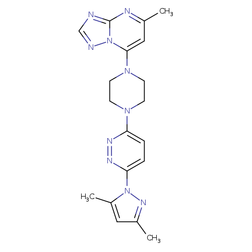 3-(3,5-dimethyl-1H-pyrazol-1-yl)-6-(4-{5-methyl-[1,2,4]triazolo[1,5-a]pyrimidin-7-yl}piperazin-1-yl)pyridazine