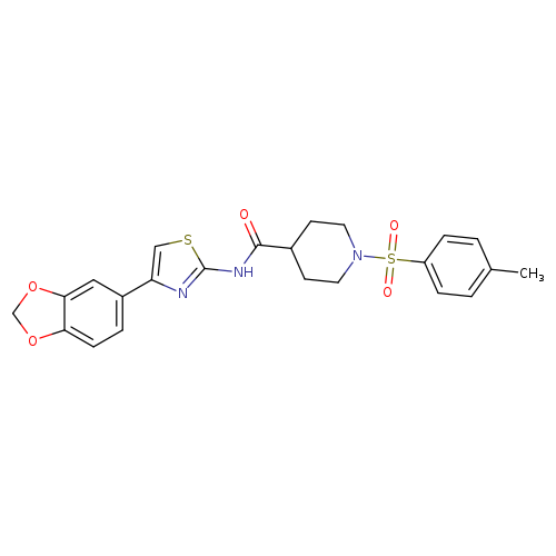 N-[4-(2H-1,3-benzodioxol-5-yl)-1,3-thiazol-2-yl]-1-(4-methylbenzenesulfonyl)piperidine-4-carboxamide