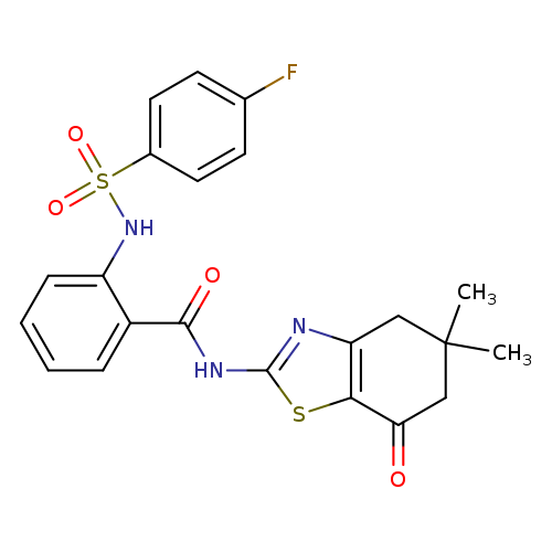 N-(5,5-dimethyl-7-oxo-4,5,6,7-tetrahydro-1,3-benzothiazol-2-yl)-2-(4-fluorobenzenesulfonamido)benzamide