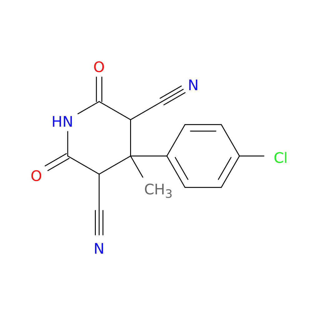 4-(4-chlorophenyl)-4-methyl-2,6-dioxopiperidine-3,5-dicarbonitrile