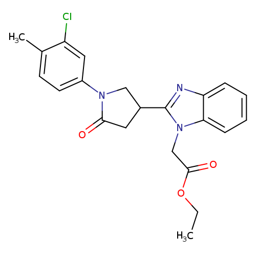 ethyl 2-{2-[1-(3-chloro-4-methylphenyl)-5-oxopyrrolidin-3-yl]-1H-1,3-benzodiazol-1-yl}acetate