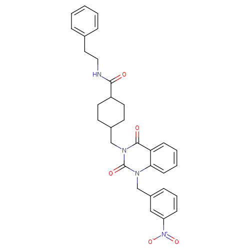 4-({1-[(3-nitrophenyl)methyl]-2,4-dioxo-1,2,3,4-tetrahydroquinazolin-3-yl}methyl)-N-(2-phenylethyl)cyclohexane-1-carboxamide