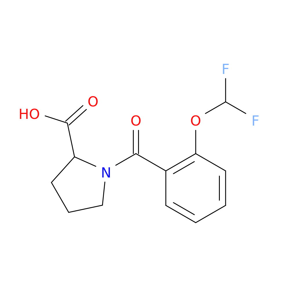 1-[2-(difluoromethoxy)benzoyl]pyrrolidine-2-carboxylic acid