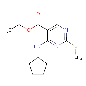5-Pyrimidinecarboxylic acid, 4-(cyclopentylamino)-2-(methylthio)-, ethyl ester