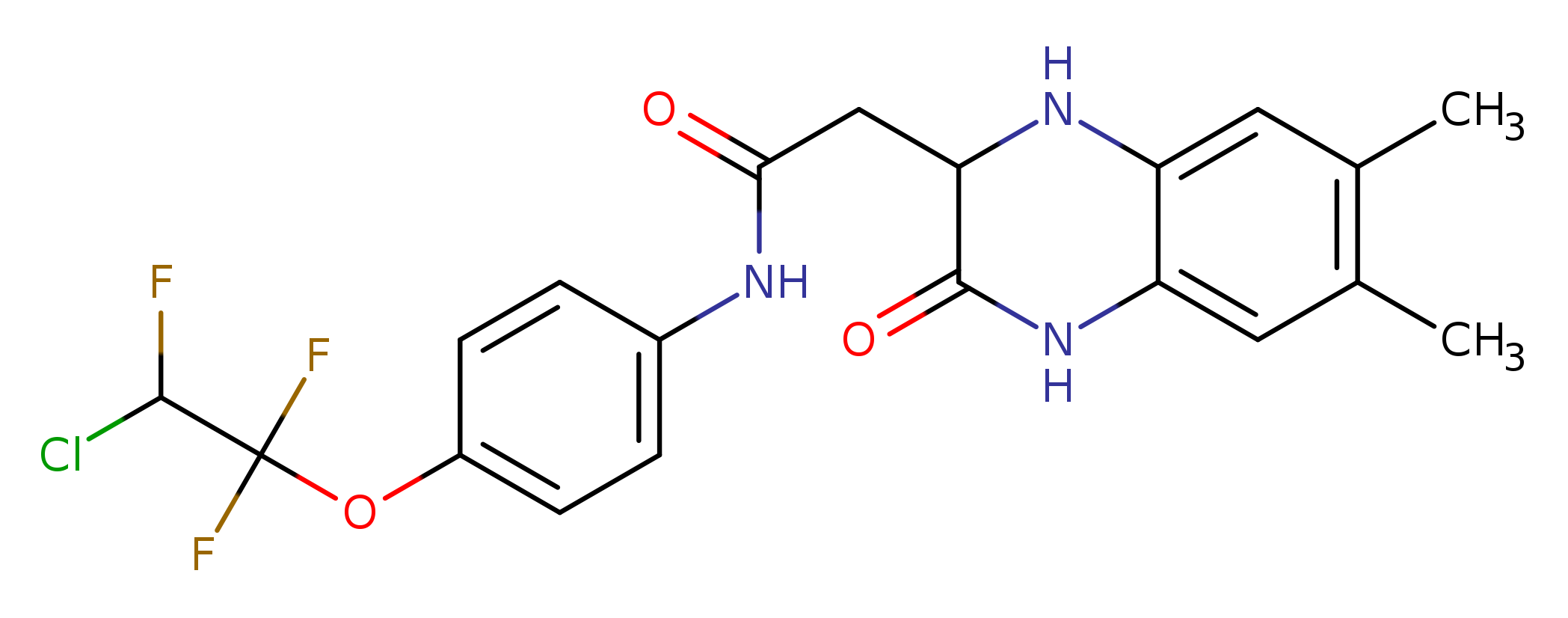 N-[4-(2-chloro-1,1,2-trifluoroethoxy)phenyl]-2-(6,7-dimethyl-3-oxo-1,2,3,4-tetrahydroquinoxalin-2-yl)acetamide