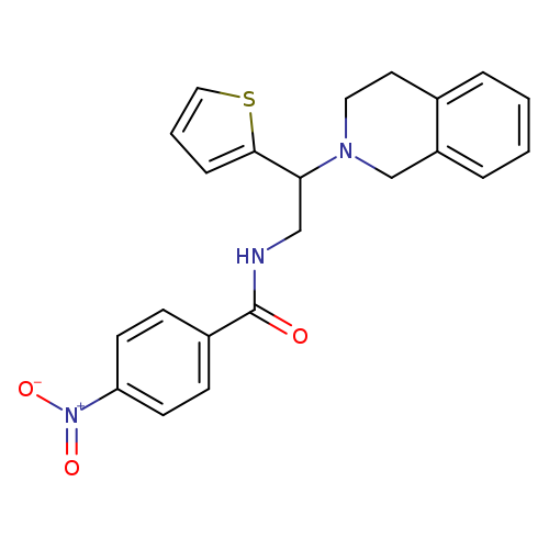 4-nitro-N-[2-(1,2,3,4-tetrahydroisoquinolin-2-yl)-2-(thiophen-2-yl)ethyl]benzamide