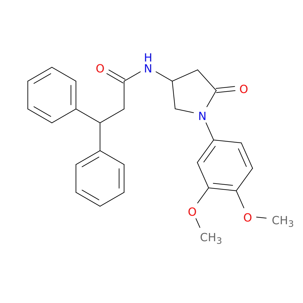 N-[1-(3,4-dimethoxyphenyl)-5-oxopyrrolidin-3-yl]-3,3-diphenylpropanamide