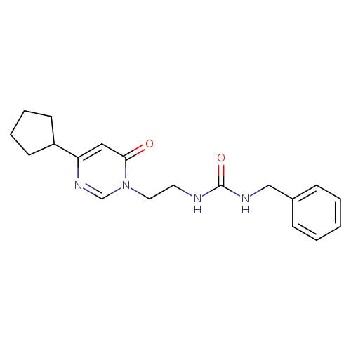 1-benzyl-3-[2-(4-cyclopentyl-6-oxo-1,6-dihydropyrimidin-1-yl)ethyl]urea