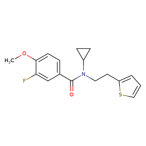 N-cyclopropyl-3-fluoro-4-methoxy-N-[2-(thiophen-2-yl)ethyl]benzamide