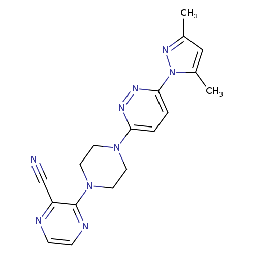 3-{4-[6-(3,5-dimethyl-1H-pyrazol-1-yl)pyridazin-3-yl]piperazin-1-yl}pyrazine-2-carbonitrile