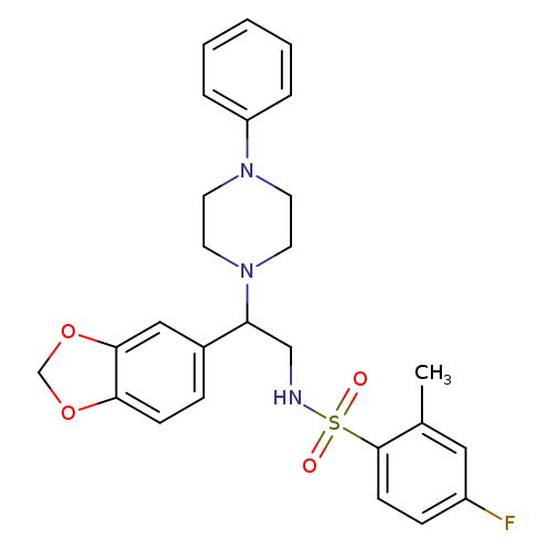 N-[2-(2H-1,3-benzodioxol-5-yl)-2-(4-phenylpiperazin-1-yl)ethyl]-4-fluoro-2-methylbenzene-1-sulfonamide