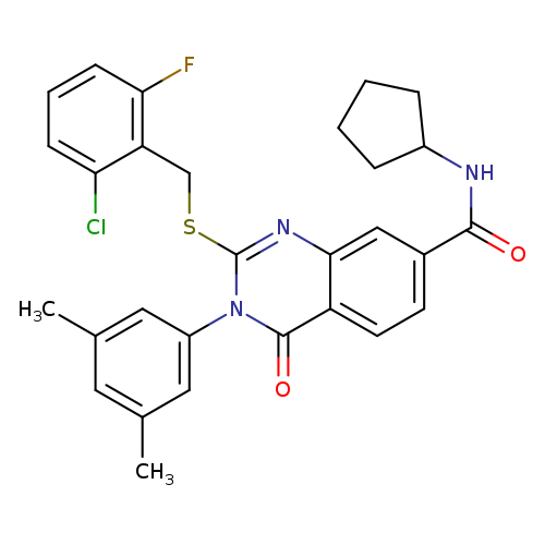 2-{[(2-chloro-6-fluorophenyl)methyl]sulfanyl}-N-cyclopentyl-3-(3,5-dimethylphenyl)-4-oxo-3,4-dihydroquinazoline-7-carboxamide