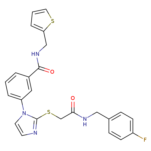 3-{2-[({[(4-fluorophenyl)methyl]carbamoyl}methyl)sulfanyl]-1H-imidazol-1-yl}-N-[(thiophen-2-yl)methyl]benzamide