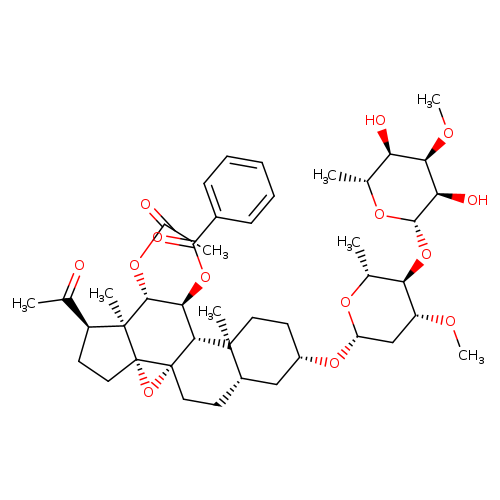 Pregnan-20-one, 12-(acetyloxy)-11-(benzoyloxy)-3-[[2,6-dideoxy-4-O-(6-deoxy-3-O-methyl-β-D-allopyranosyl)-3-O-methyl-β-D-arabino-hexopyranosyl]oxy]-8,14-epoxy-, (3β,5α,11α,12β,14β,17α)-