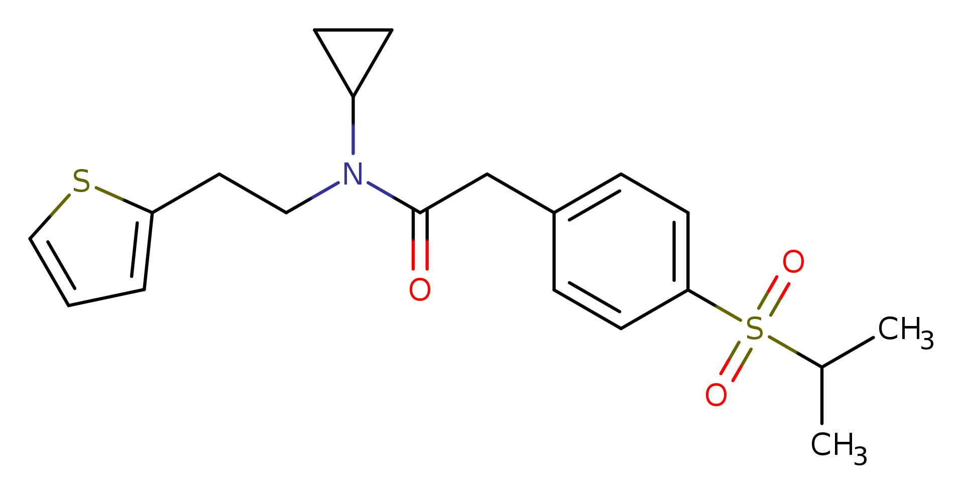 N-cyclopropyl-2-[4-(propane-2-sulfonyl)phenyl]-N-[2-(thiophen-2-yl)ethyl]acetamide