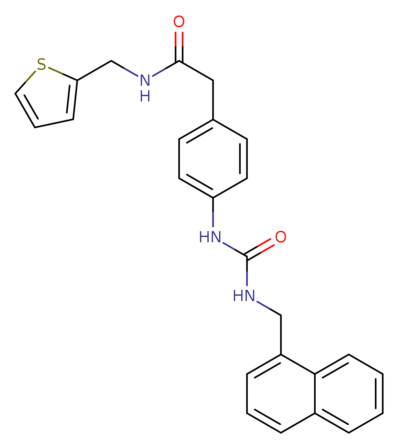2-[4-({[(naphthalen-1-yl)methyl]carbamoyl}amino)phenyl]-N-[(thiophen-2-yl)methyl]acetamide