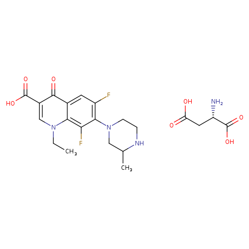 (S)-2-Aminosuccinic acid 1-ethyl-6,8-difluoro-7-(3-methylpiperazin-1-yl)-4-oxo-1,4-dihydroquinoline-3-carboxylic acid (1:1)