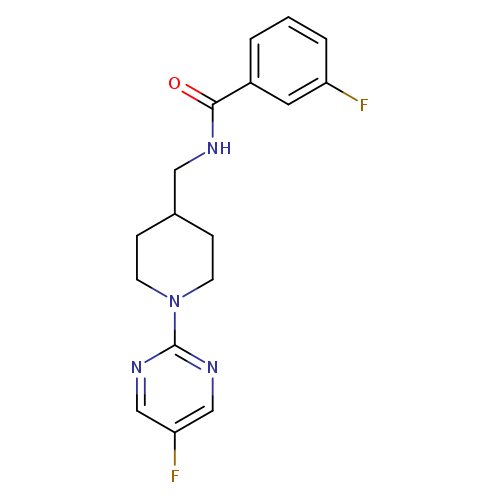 3-fluoro-N-{[1-(5-fluoropyrimidin-2-yl)piperidin-4-yl]methyl}benzamide