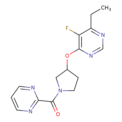 4-ethyl-5-fluoro-6-{[1-(pyrimidine-2-carbonyl)pyrrolidin-3-yl]oxy}pyrimidine