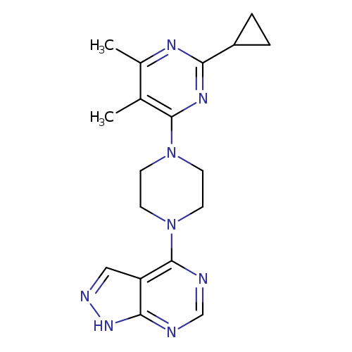 2-cyclopropyl-4,5-dimethyl-6-(4-{1H-pyrazolo[3,4-d]pyrimidin-4-yl}piperazin-1-yl)pyrimidine
